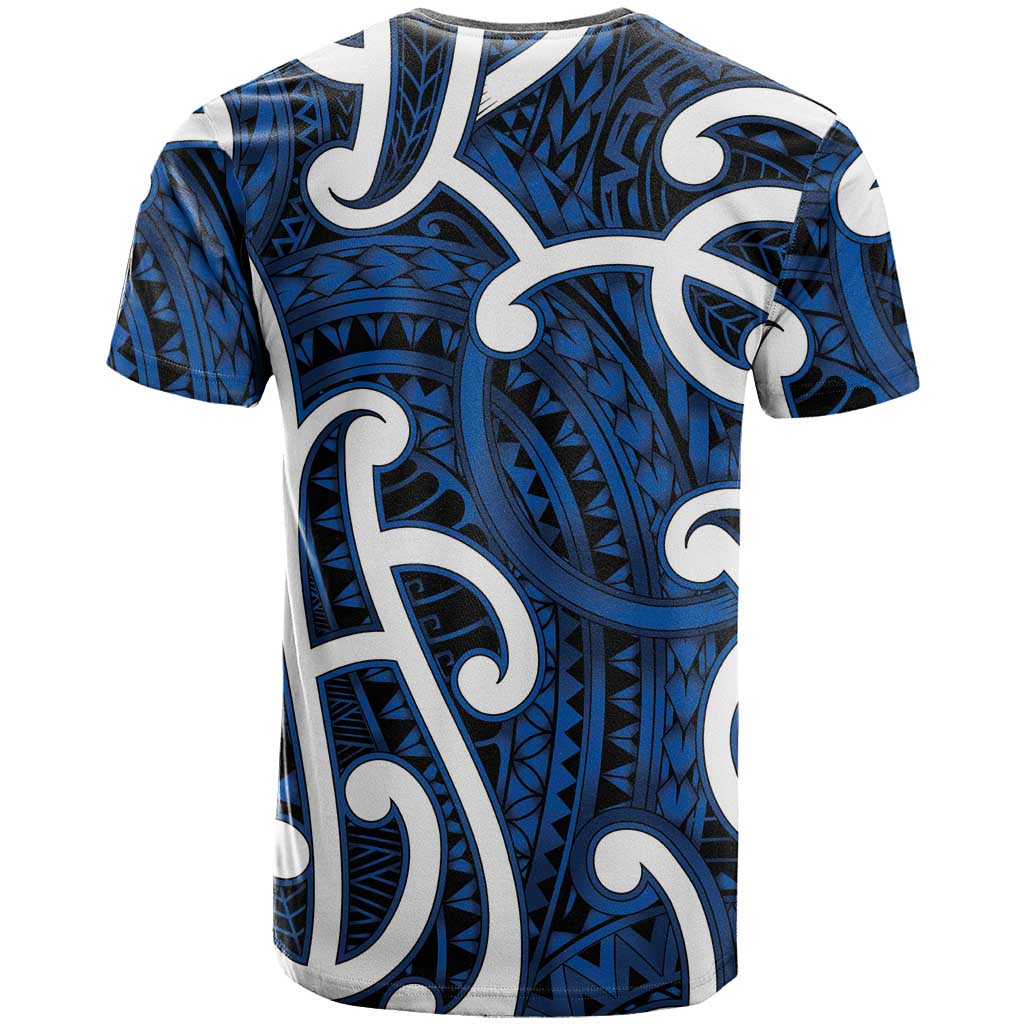 Aotearoa Maori Kowhaiwhai T Shirt Kikorangi Puhoro and Patiki LT9 - Polynesian Pride
