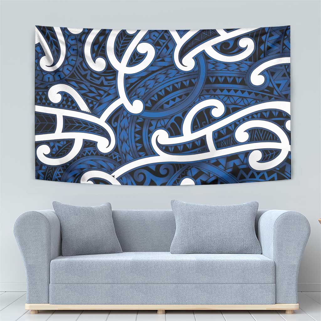 Aotearoa Maori Kowhaiwhai Tapestry Kikorangi Puhoro and Patiki