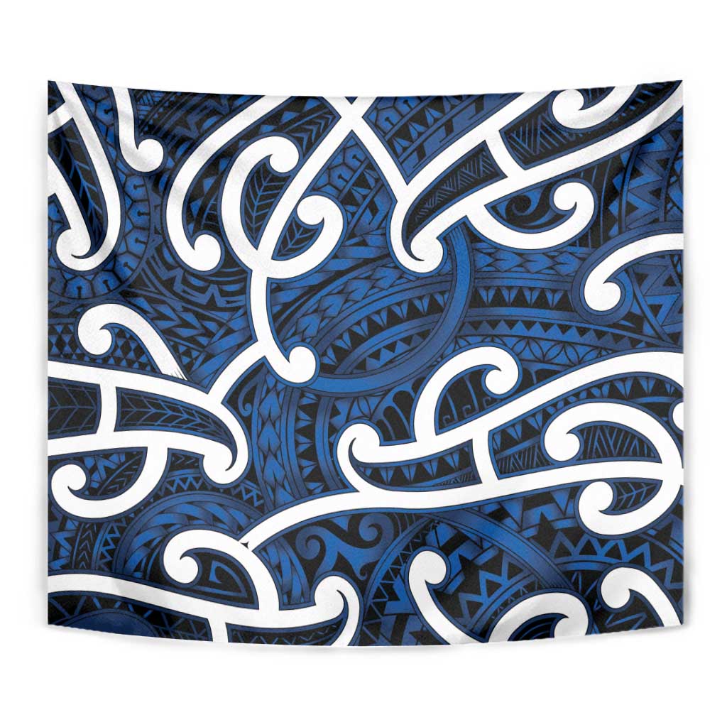 Aotearoa Maori Kowhaiwhai Tapestry Kikorangi Puhoro and Patiki
