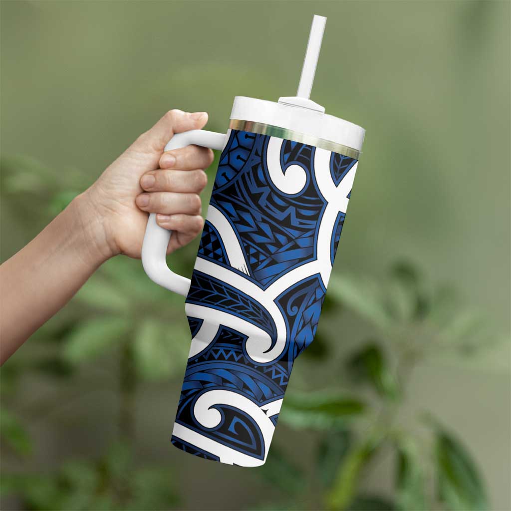 Aotearoa Maori Kowhaiwhai Tumbler With Handle Kikorangi Puhoro and Patiki LT9 - Polynesian Pride