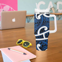 Aotearoa Maori Kowhaiwhai Tumbler With Handle Kikorangi Puhoro and Patiki LT9 - Polynesian Pride
