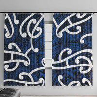 Aotearoa Maori Kowhaiwhai Window Curtain Kikorangi Puhoro and Patiki