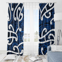Aotearoa Maori Kowhaiwhai Window Curtain Kikorangi Puhoro and Patiki