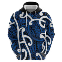 Aotearoa Maori Kowhaiwhai Zip Hoodie Kikorangi Puhoro and Patiki LT9 - Polynesian Pride