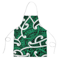 Aotearoa Maori Kowhaiwhai Apron Kakariki Puhoro and Patiki LT9 Green - Polynesian Pride