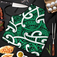 Aotearoa Maori Kowhaiwhai Apron Kakariki Puhoro and Patiki LT9 Green - Polynesian Pride