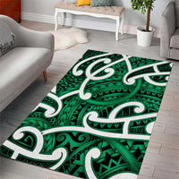 Aotearoa Maori Kowhaiwhai Area Rug Kakariki Puhoro and Patiki