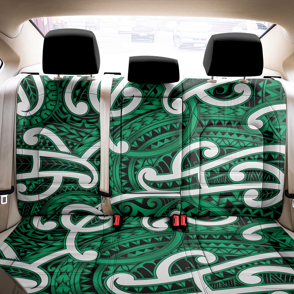Aotearoa Maori Kowhaiwhai Back Car Seat Cover Kakariki Puhoro and Patiki LT9 - Polynesian Pride