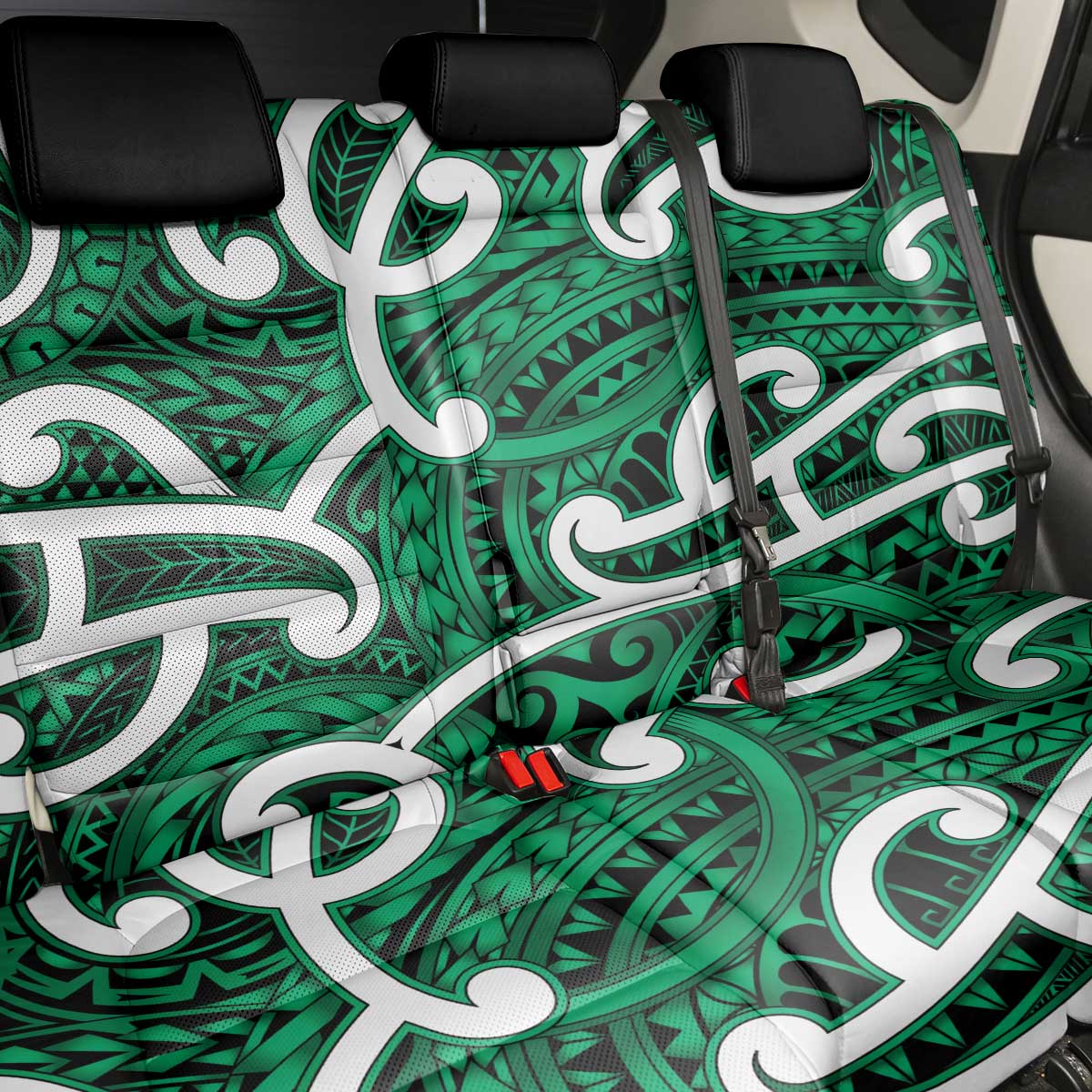 Aotearoa Maori Kowhaiwhai Back Car Seat Cover Kakariki Puhoro and Patiki LT9 - Polynesian Pride
