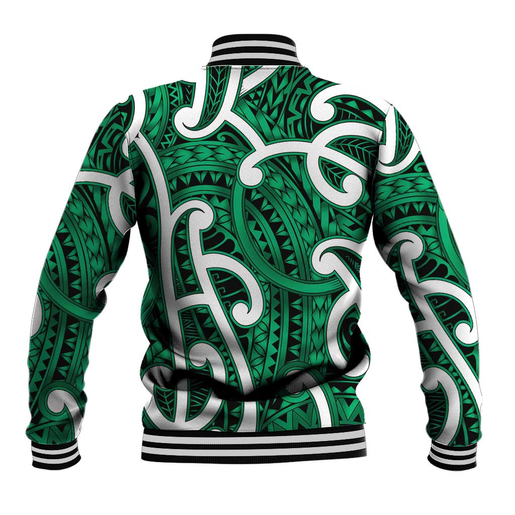 Aotearoa Maori Kowhaiwhai Baseball Jacket Kakariki Puhoro and Patiki LT9 - Polynesian Pride