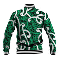 Aotearoa Maori Kowhaiwhai Baseball Jacket Kakariki Puhoro and Patiki LT9 - Polynesian Pride