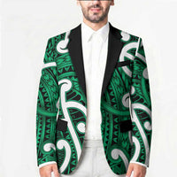 Aotearoa Maori Kowhaiwhai Blazer Kakariki Puhoro and Patiki