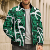 Aotearoa Maori Kowhaiwhai Bomber Puffer Jacket Kakariki Puhoro and Patiki LT9 - Polynesian Pride