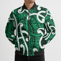 Aotearoa Maori Kowhaiwhai Bomber Puffer Jacket Kakariki Puhoro and Patiki LT9 - Polynesian Pride