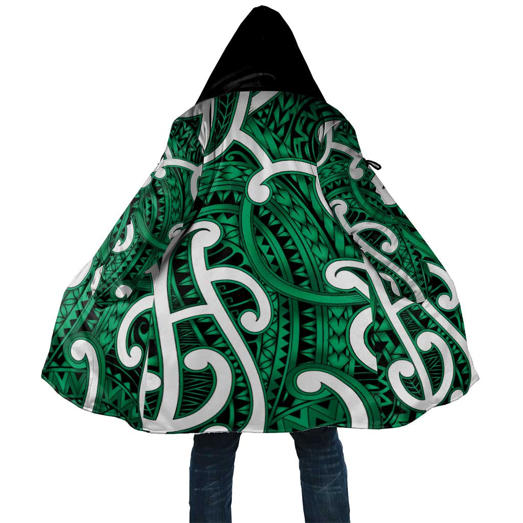 Aotearoa Maori Kowhaiwhai Cloak Kakariki Puhoro and Patiki