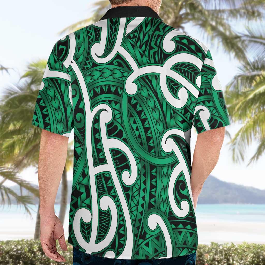 Aotearoa Maori Kowhaiwhai Hawaiian Shirt Kakariki Puhoro and Patiki LT9 - Polynesian Pride
