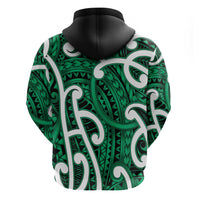 Aotearoa Maori Kowhaiwhai Hoodie Kakariki Puhoro and Patiki LT9 - Polynesian Pride
