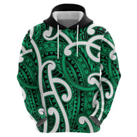 Aotearoa Maori Kowhaiwhai Hoodie Kakariki Puhoro and Patiki LT9 - Polynesian Pride