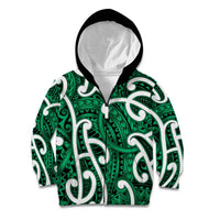 Aotearoa Maori Kowhaiwhai Kid Hoodie Kakariki Puhoro and Patiki