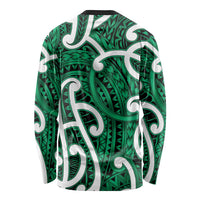 Aotearoa Maori Kowhaiwhai Long Sleeve Shirt Kakariki Puhoro and Patiki LT9 - Polynesian Pride