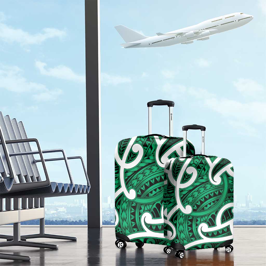 Aotearoa Maori Kowhaiwhai Luggage Cover Kakariki Puhoro and Patiki LT9 - Polynesian Pride