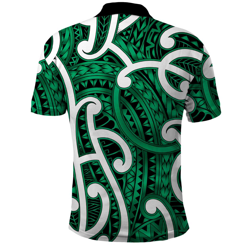 Aotearoa Maori Kowhaiwhai Polo Shirt Kakariki Puhoro and Patiki