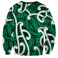 Aotearoa Maori Kowhaiwhai Sweatshirt Kakariki Puhoro and Patiki LT9 - Polynesian Pride