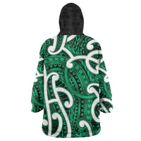 Aotearoa Maori Kowhaiwhai Wearable Blanket Hoodie Kakariki Puhoro and Patiki LT9 - Polynesian Pride