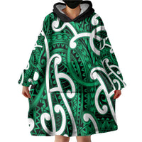 Aotearoa Maori Kowhaiwhai Wearable Blanket Hoodie Kakariki Puhoro and Patiki LT9 - Polynesian Pride