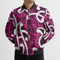 Aotearoa Maori Kowhaiwhai Bomber Puffer Jacket Mawhero Puhoro and Patiki
