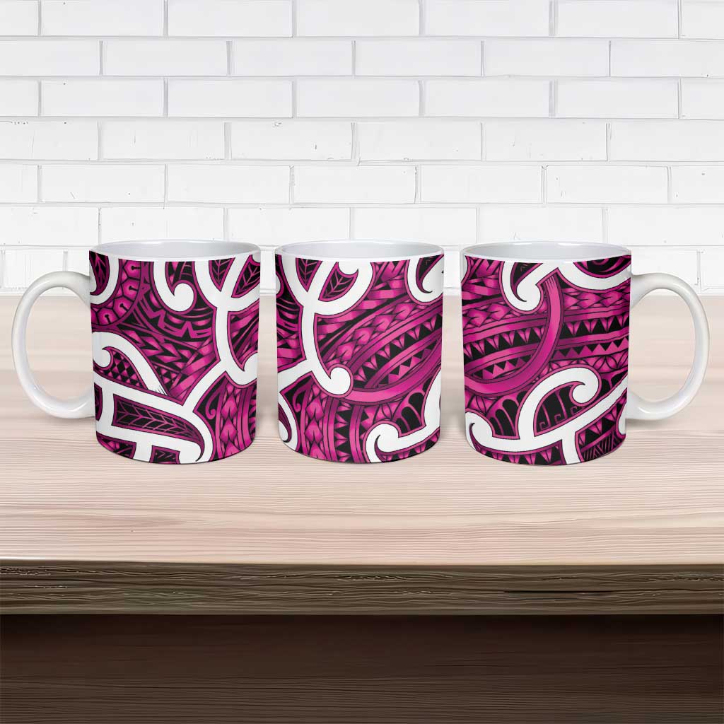 Aotearoa Maori Kowhaiwhai Ceramic Mug Mawhero Puhoro and Patiki