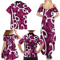 Aotearoa Maori Kowhaiwhai Family Matching Summer Maxi Dress and Hawaiian Shirt Mawhero Puhoro and Patiki LT9 - Polynesian Pride