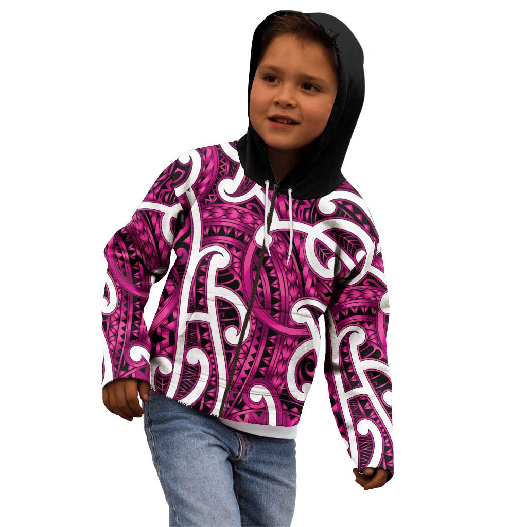 Aotearoa Maori Kowhaiwhai Kid Hoodie Mawhero Puhoro and Patiki