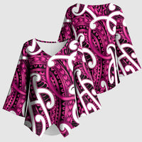 Aotearoa Maori Kowhaiwhai Kimono Sleeve Blouse Mawhero Puhoro and Patiki LT9 - Polynesian Pride