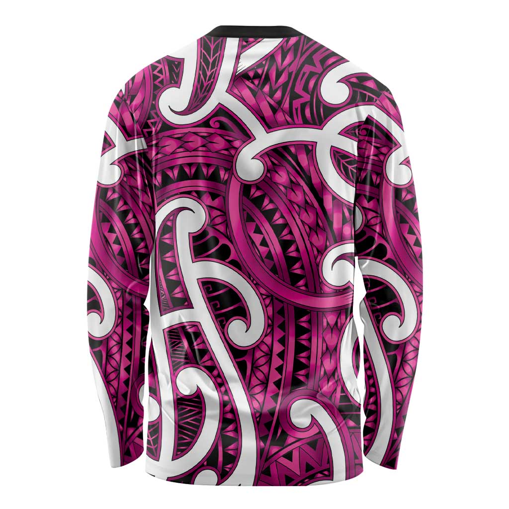 Aotearoa Maori Kowhaiwhai Long Sleeve Shirt Mawhero Puhoro and Patiki LT9 - Polynesian Pride