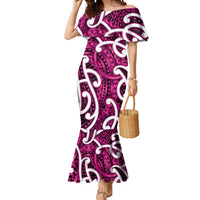 Aotearoa Maori Kowhaiwhai Mermaid Dress Mawhero Puhoro and Patiki