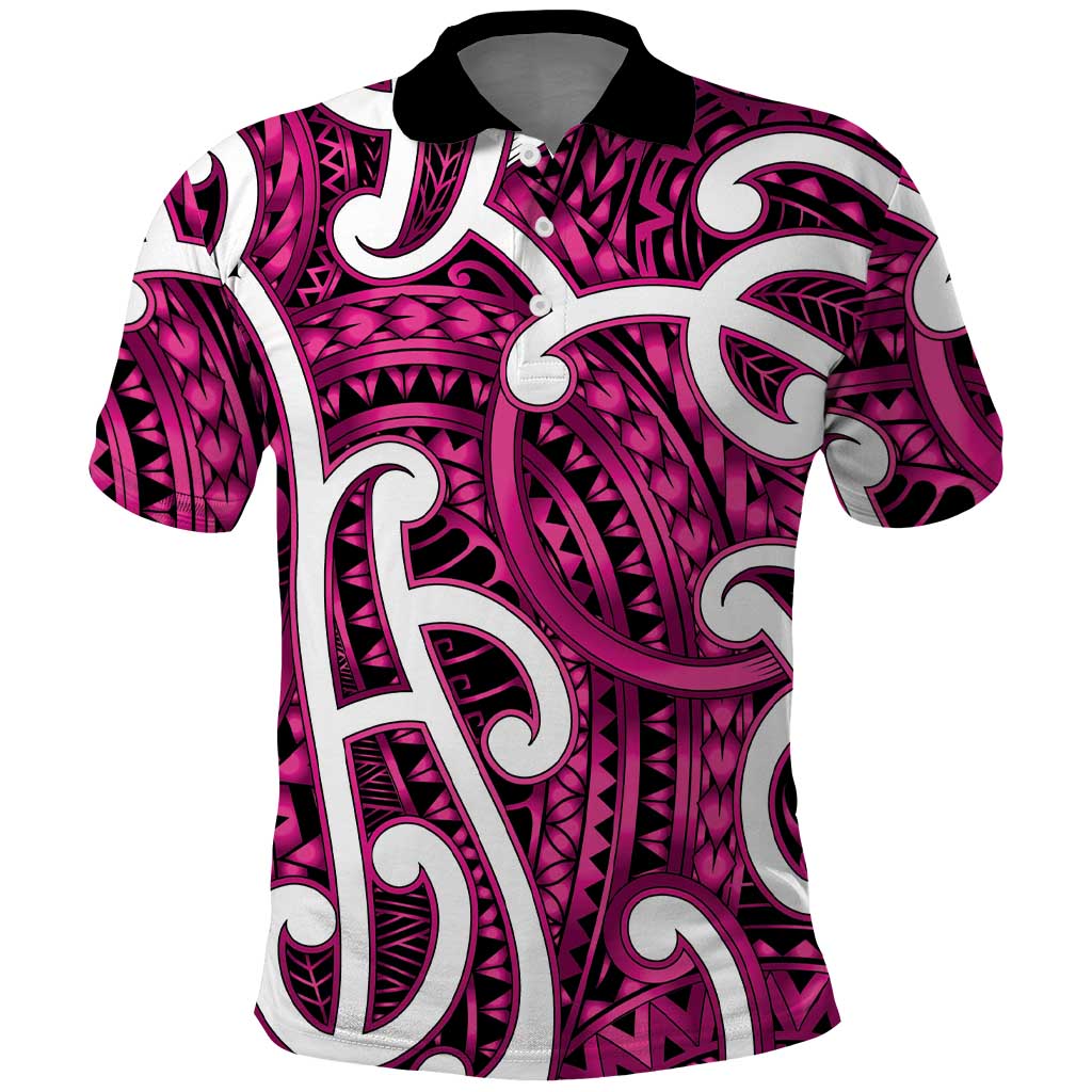 Aotearoa Maori Kowhaiwhai Polo Shirt Mawhero Puhoro and Patiki