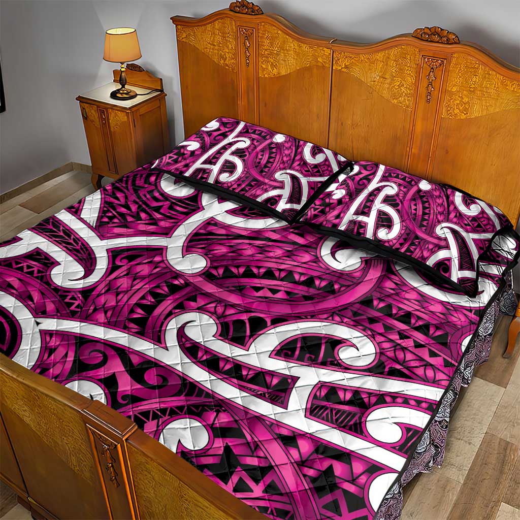 Aotearoa Maori Kowhaiwhai Quilt Bed Set Mawhero Puhoro and Patiki