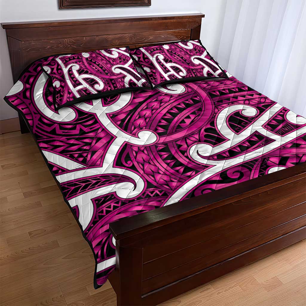 Aotearoa Maori Kowhaiwhai Quilt Bed Set Mawhero Puhoro and Patiki