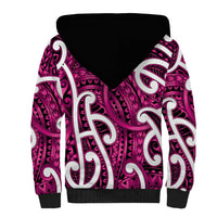 Aotearoa Maori Kowhaiwhai Sherpa Hoodie Mawhero Puhoro and Patiki