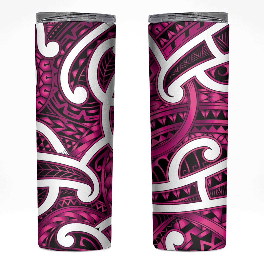 Aotearoa Maori Kowhaiwhai Skinny Tumbler Mawhero Puhoro and Patiki