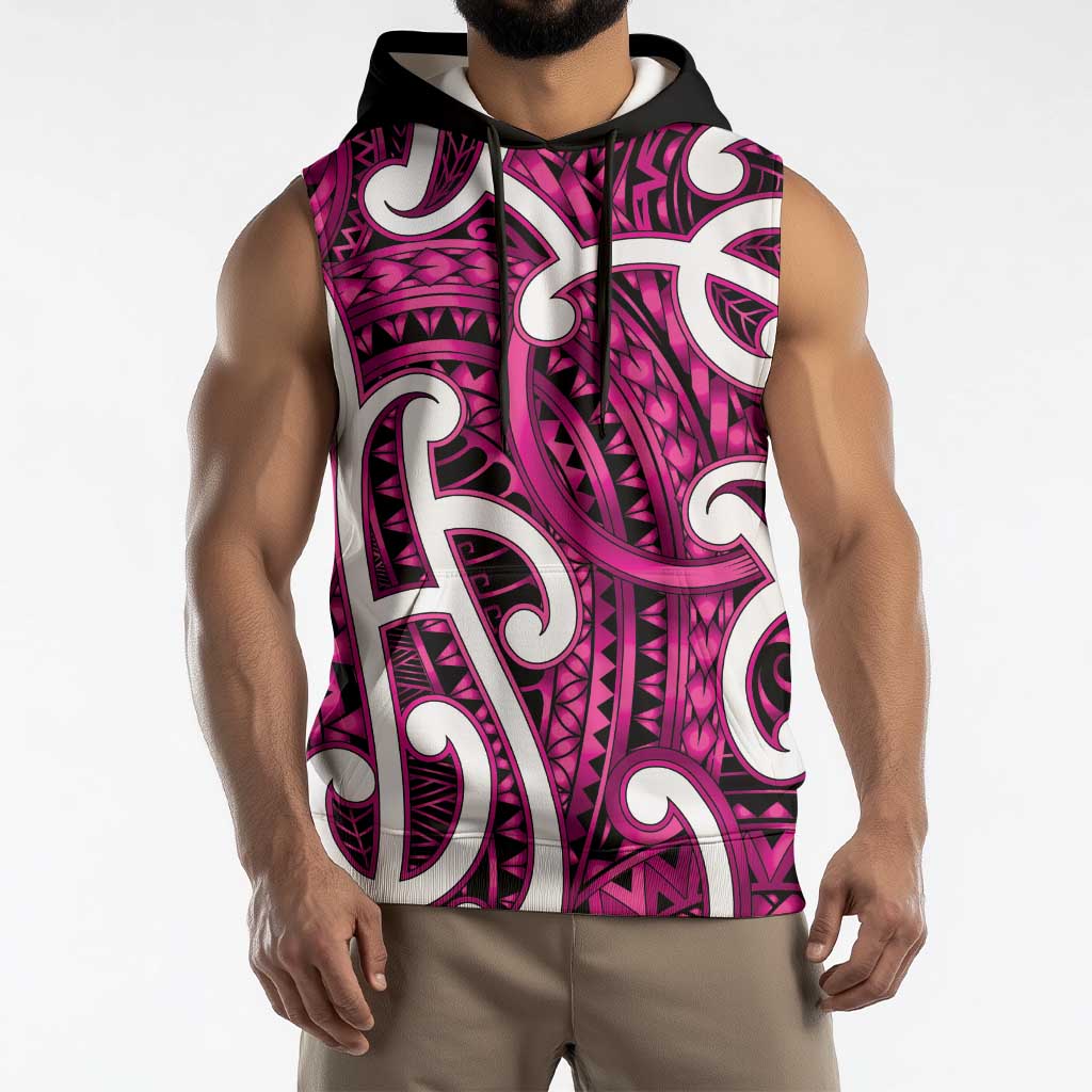 Aotearoa Maori Kowhaiwhai Sleeveless Hoodie Mawhero Puhoro and Patiki LT9 - Polynesian Pride