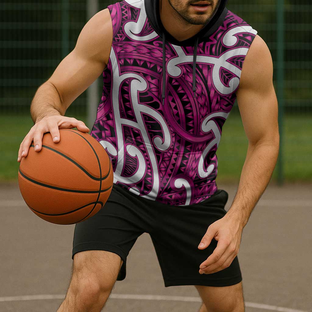 Aotearoa Maori Kowhaiwhai Sleeveless Hoodie Mawhero Puhoro and Patiki LT9 - Polynesian Pride
