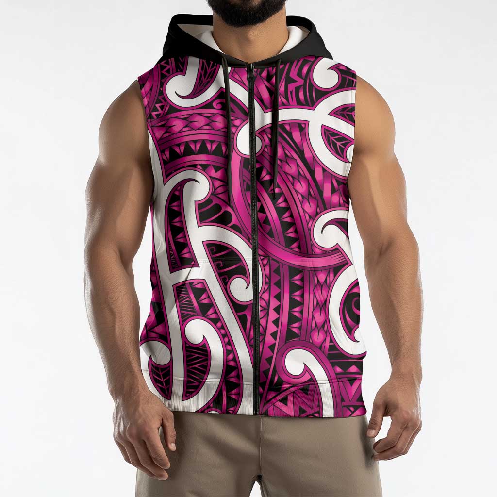 Aotearoa Maori Kowhaiwhai Sleeveless Zip Hoodie Mawhero Puhoro and Patiki LT9 - Polynesian Pride