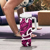 Aotearoa Maori Kowhaiwhai Tumbler With Handle Mawhero Puhoro and Patiki LT9 - Polynesian Pride