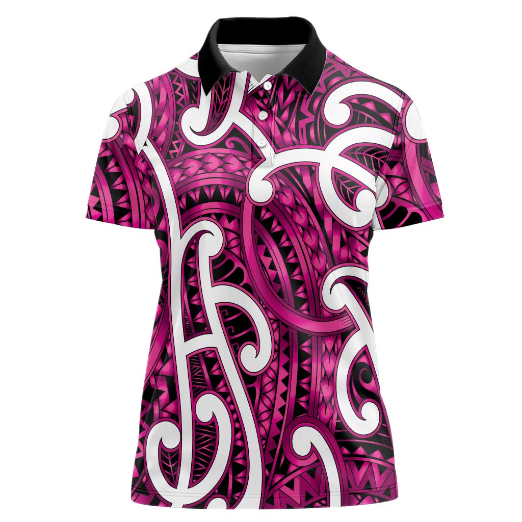 Aotearoa Maori Kowhaiwhai Women Polo Shirt Mawhero Puhoro and Patiki