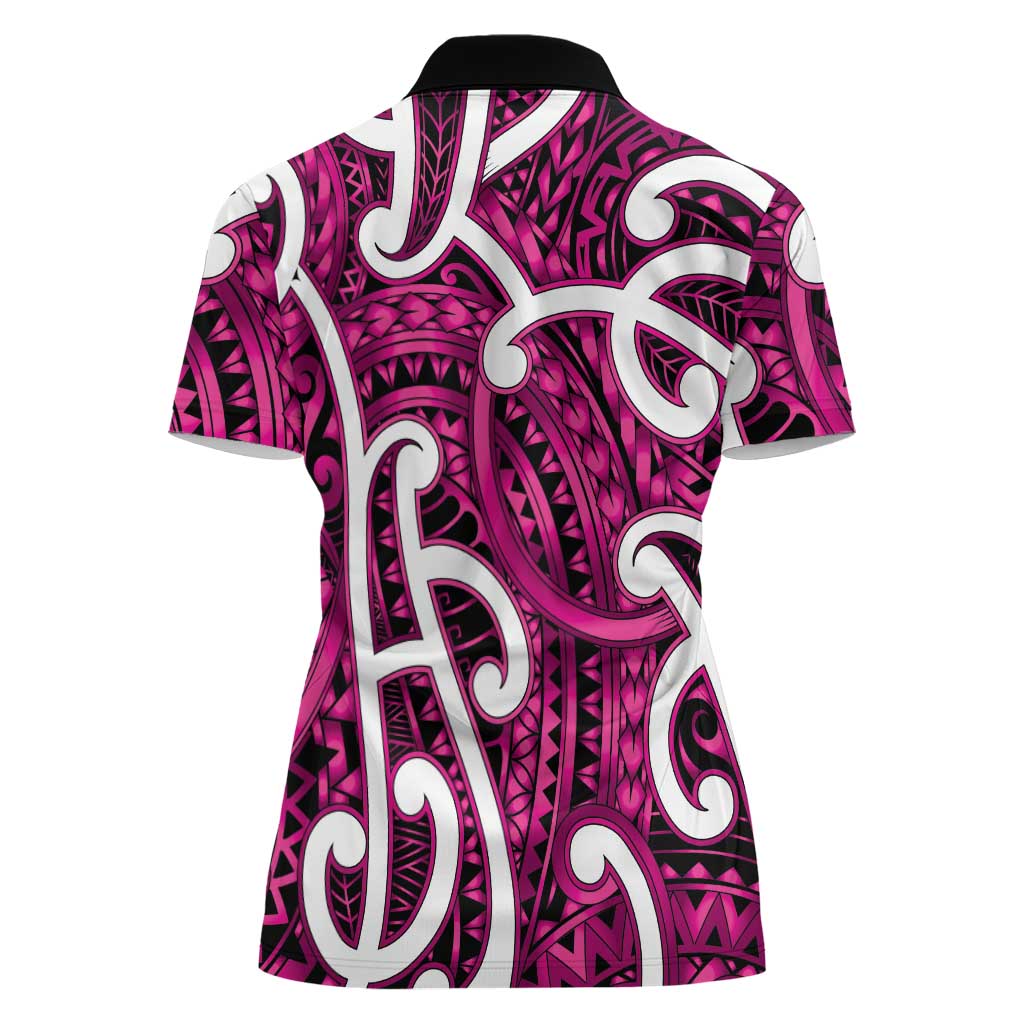 Aotearoa Maori Kowhaiwhai Women Polo Shirt Mawhero Puhoro and Patiki