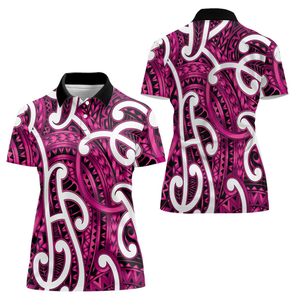 Aotearoa Maori Kowhaiwhai Women Polo Shirt Mawhero Puhoro and Patiki