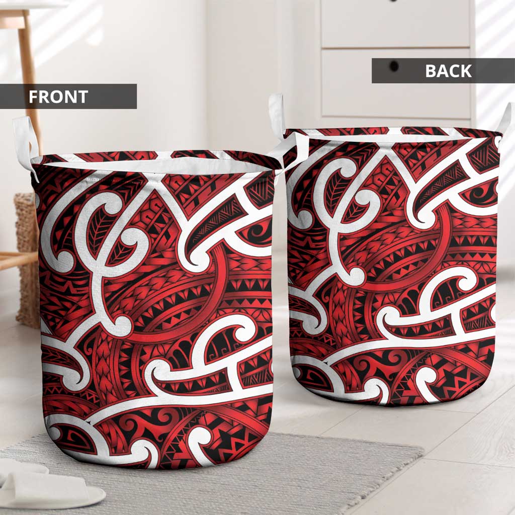 Aotearoa Maori Kowhaiwhai Laundry Basket Whero Puhoro and Patiki LT9 - Polynesian Pride