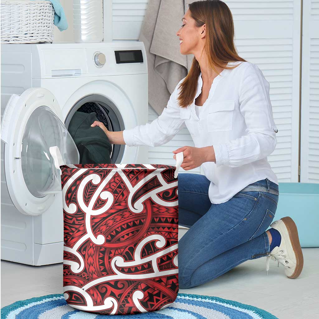 Aotearoa Maori Kowhaiwhai Laundry Basket Whero Puhoro and Patiki LT9 - Polynesian Pride